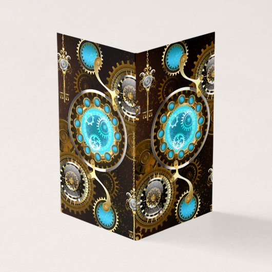 Steampunk Rusty Background with Turquoise Lenses (Outside)