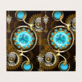 Steampunk Rusty Background with Turquoise Lenses (Outside Unfolded)