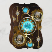 Steampunk Rusty Background with Turquoise Lenses (Front/Back)