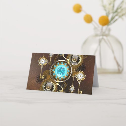 Steampunk Rusty Background with Turquoise Lenses Appointment Card