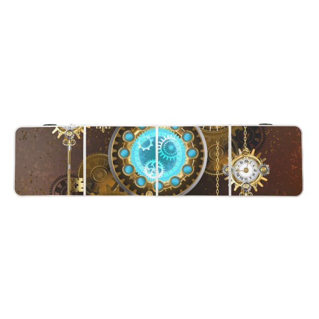 Steampunk Rusty Background with Turquoise Lenses Beer Pong Table (Top)