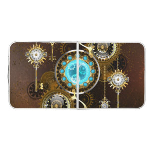 Steampunk Rusty Background with Turquoise Lenses Beer Pong Table