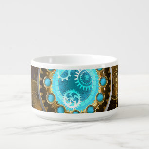 Steampunk Rusty Background with Turquoise Lenses Bowl