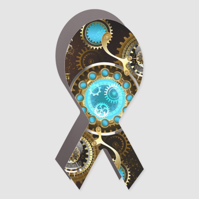 Steampunk Rusty Background with Turquoise Lenses Car Magnet (Front)