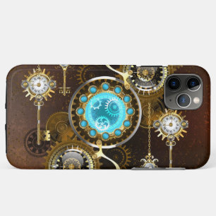 Steampunk Rusty Background with Turquoise Lenses iPhone 11 Pro Max Case