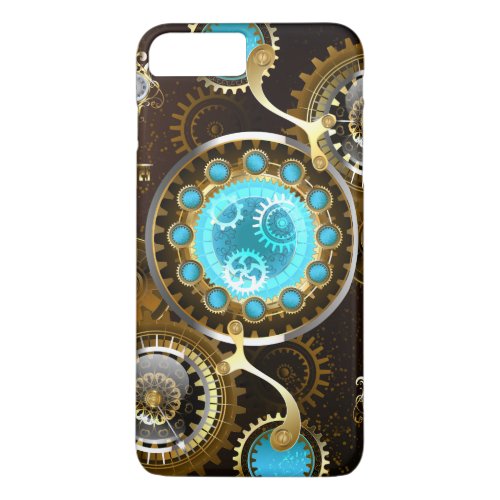 Steampunk Rusty Background with Turquoise Lenses iPhone 8 Plus7 Plus Case