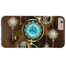 Steampunk Rusty Background with Turquoise Lenses Barely There iPhone 6 Plus Case