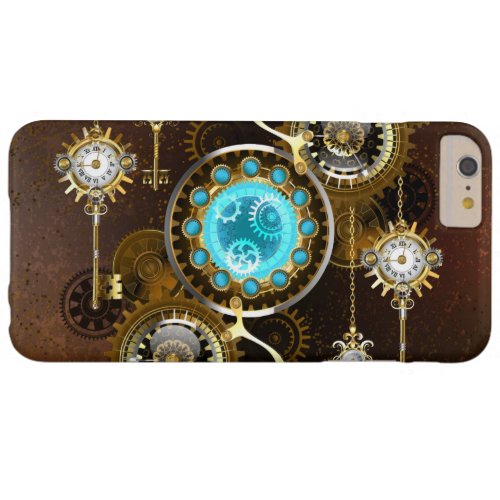 Steampunk Rusty Background with Turquoise Lenses Barely There iPhone 6 Plus Case