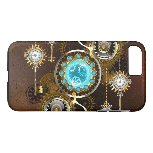 Steampunk Rusty Background with Turquoise Lenses Case-Mate iPhone Case (Back (Horizontal))