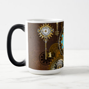 Steampunk Rusty Background with Turquoise Lenses Color Morph Mug