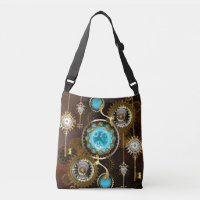 Steampunk Rusty Background with Turquoise Lenses
