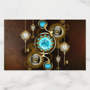 Steampunk Rusty Background with Turquoise Lenses Envelope Liner