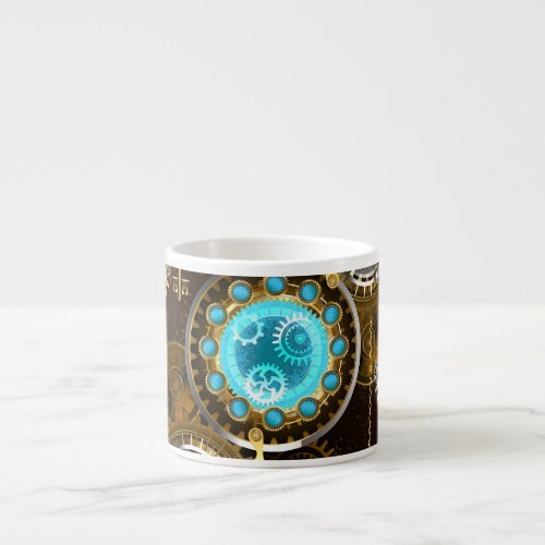 Steampunk Rusty Background with Turquoise Lenses Espresso Cup
