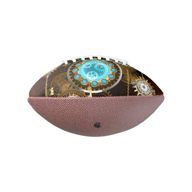 Steampunk Rusty Background with Turquoise Lenses Football (Rotated 270)