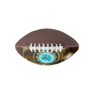 Steampunk Rusty Background with Turquoise Lenses Football