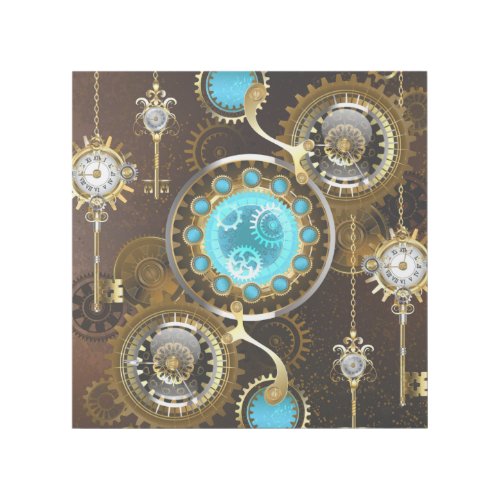 Steampunk Rusty Background with Turquoise Lenses Gallery Wrap