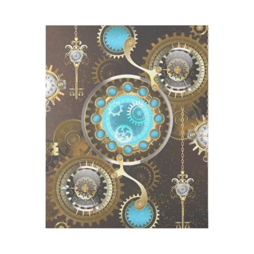 Steampunk Rusty Background with Turquoise Lenses Gallery Wrap