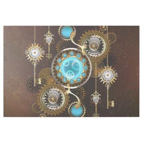 Steampunk Rusty Background with Turquoise Lenses Gallery Wrap