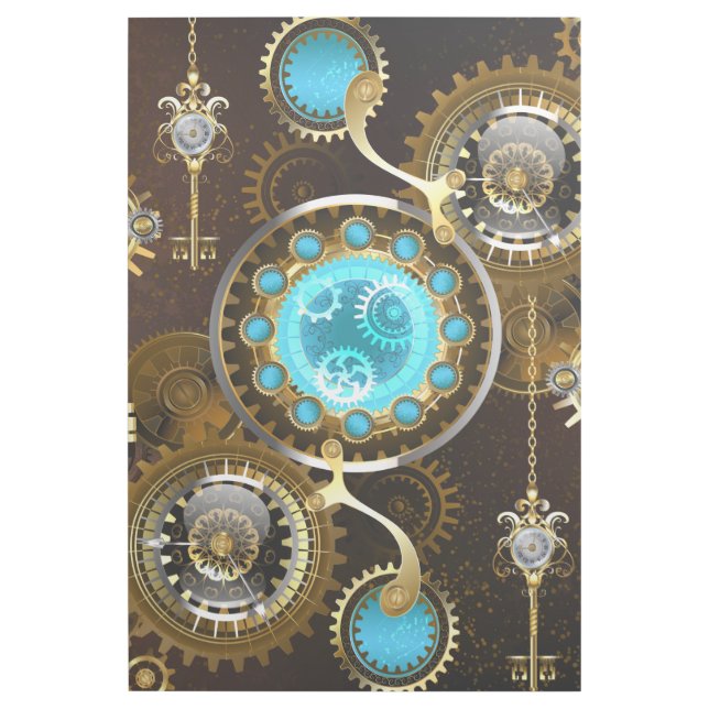 Steampunk Rusty Background with Turquoise Lenses Gallery Wrap (Front)