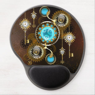 Steampunk Rusty Background with Turquoise Lenses Gel Mouse Pad