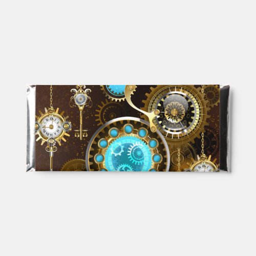 Steampunk Rusty Background with Turquoise Lenses Hershey Bar Favors