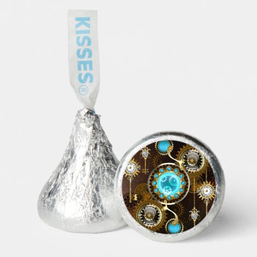 Steampunk Rusty Background with Turquoise Lenses Hersheys Kisses