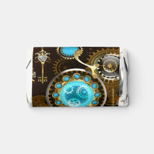 Steampunk Rusty Background with Turquoise Lenses Hershey's Miniatures