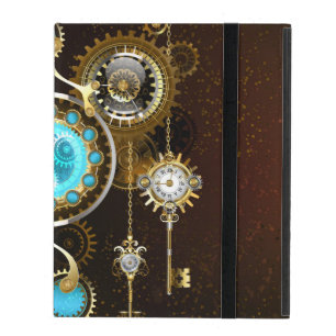 Steampunk Rusty Background with Turquoise Lenses iPad Case