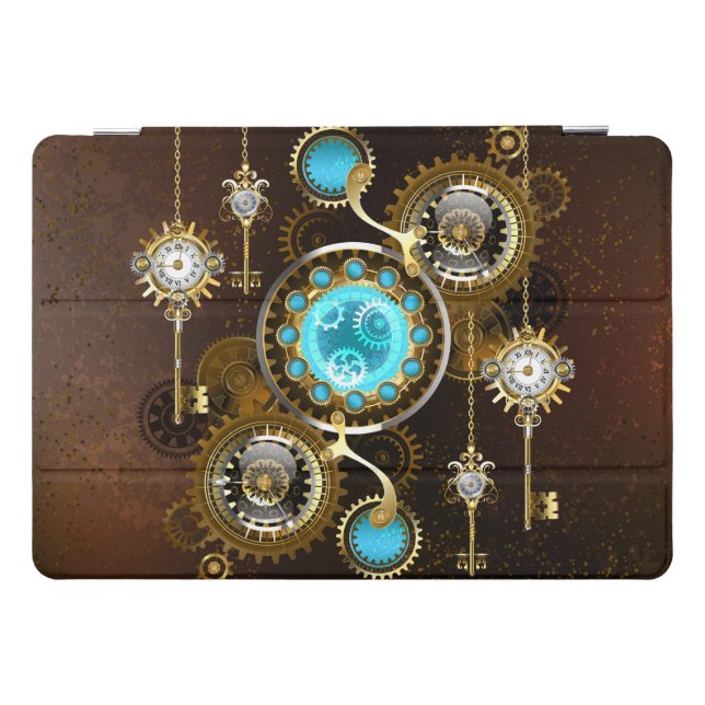 Steampunk Rusty Background with Turquoise Lenses iPad Pro Cover (Horizontal)