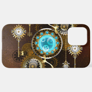 Steampunk Rusty Background with Turquoise Lenses iPhone 12 Pro Max Case