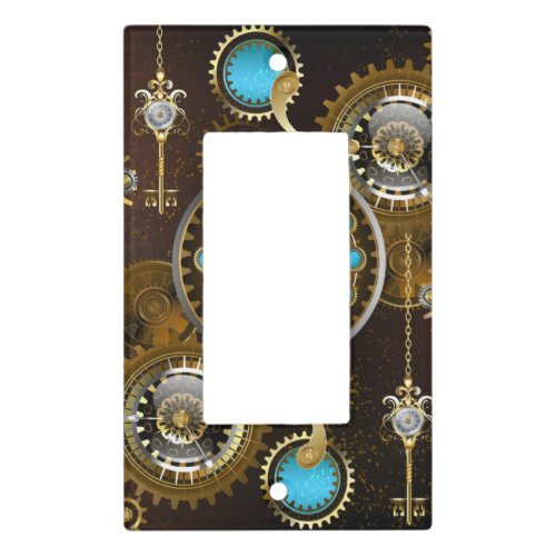 Steampunk Rusty Background with Turquoise Lenses Light Switch Cover