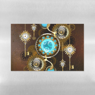 Steampunk Rusty Background with Turquoise Lenses Magnetic Dry Erase Sheet