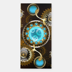 Steampunk Rusty Background with Turquoise Lenses Magnetic Notepad
