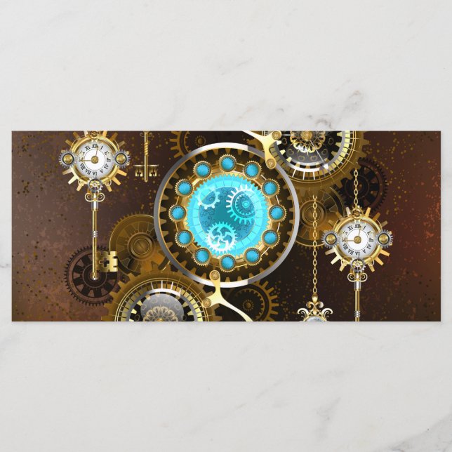 Steampunk Rusty Background with Turquoise Lenses Menu (Front)
