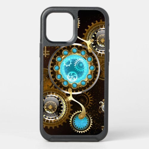Steampunk Rusty Background with Turquoise Lenses OtterBox Symmetry iPhone 12 Case