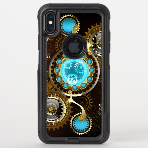 Steampunk Rusty Background with Turquoise Lenses OtterBox Commuter iPhone XS Max Case