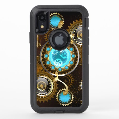 Steampunk Rusty Background with Turquoise Lenses OtterBox Defender iPhone XR Case