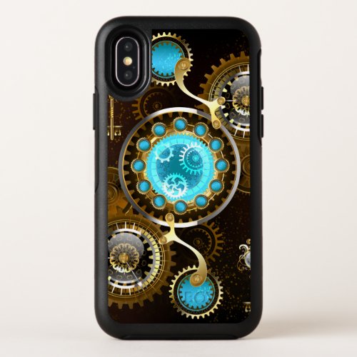 Steampunk Rusty Background with Turquoise Lenses OtterBox Symmetry iPhone XS Case