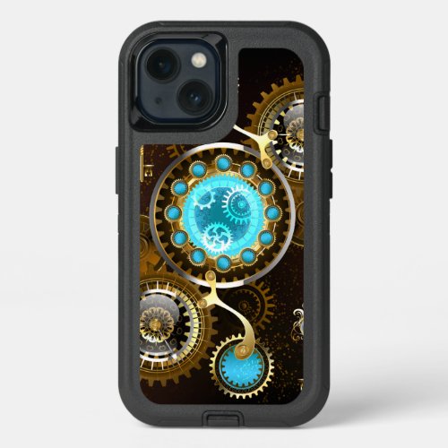 Steampunk Rusty Background with Turquoise Lenses iPhone 13 Case