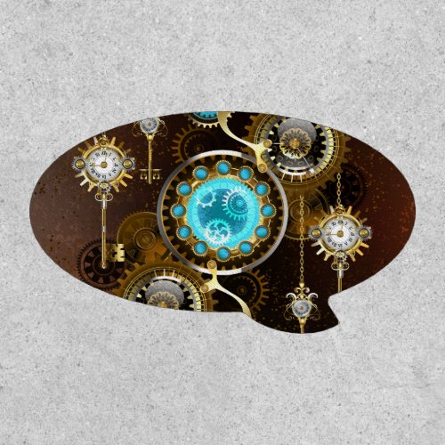 Steampunk Rusty Background with Turquoise Lenses Patch