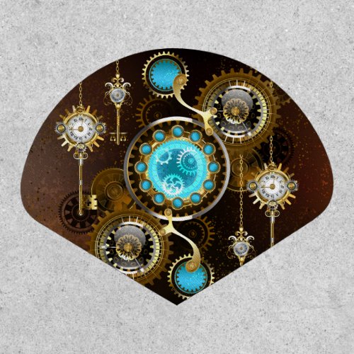 Steampunk Rusty Background with Turquoise Lenses Patch