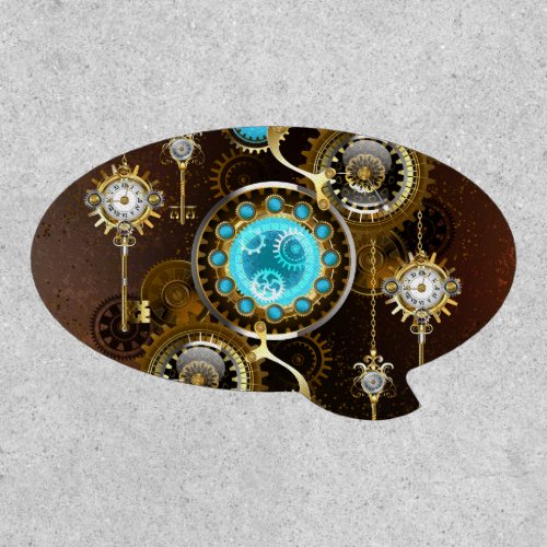 Steampunk Rusty Background with Turquoise Lenses Patch