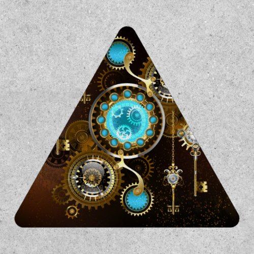 Steampunk Rusty Background with Turquoise Lenses Patch