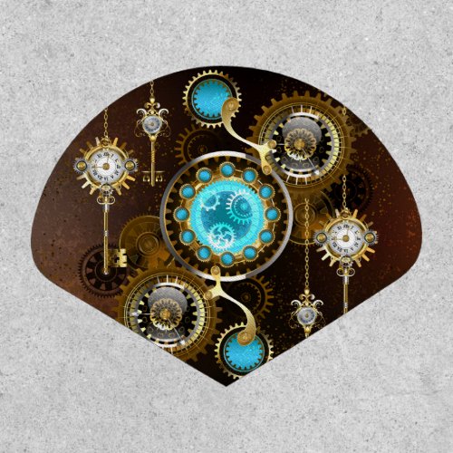 Steampunk Rusty Background with Turquoise Lenses Patch