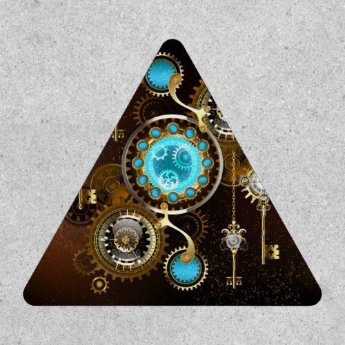 Steampunk Rusty Background with Turquoise Lenses Patch