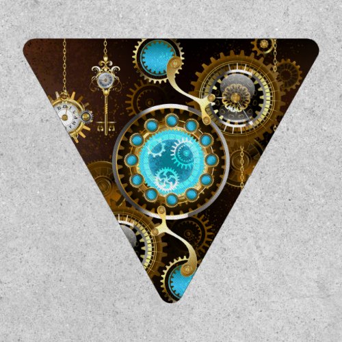 Steampunk Rusty Background with Turquoise Lenses Patch