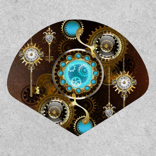 Steampunk Rusty Background with Turquoise Lenses Patch