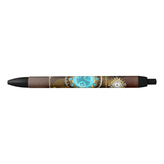 Steampunk Rusty Background with Turquoise Lenses Pen (Front)
