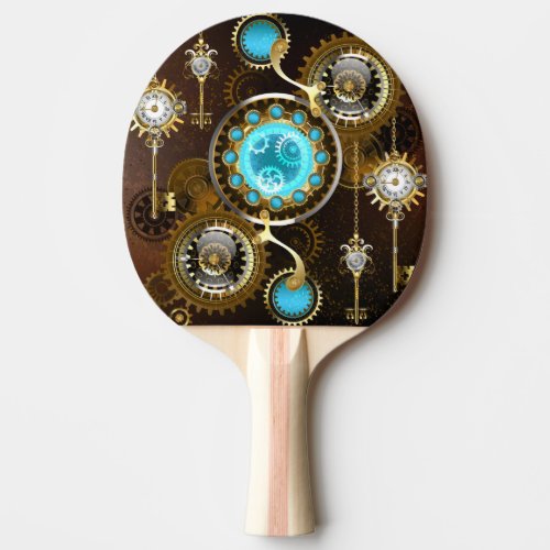 Steampunk Rusty Background with Turquoise Lenses Ping Pong Paddle