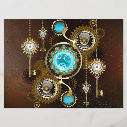 Steampunk Rusty Background with Turquoise Lenses Program